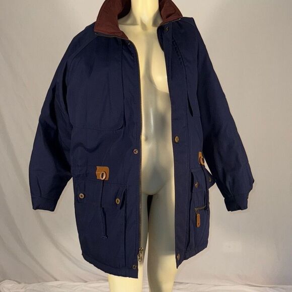 Vintage Blue Severn London Fog Mens Insulated Parka Coat Size Medium - Picture 1 of 13